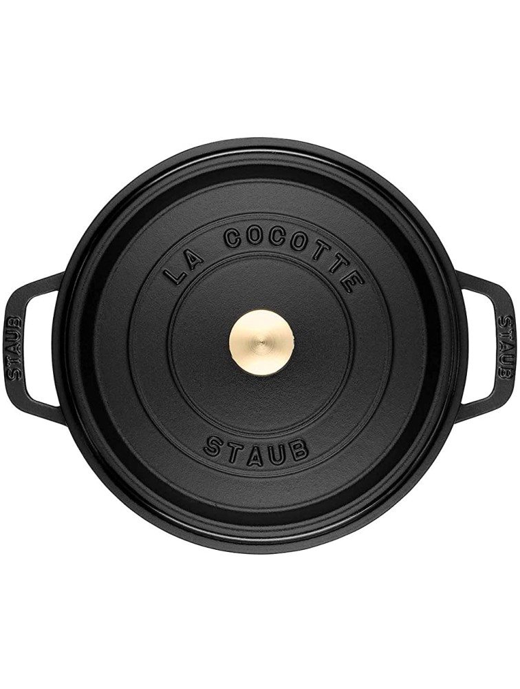 Staub Cast Iron 9-qt Round Cocotte Black Matte Made in France - BO06T06JV