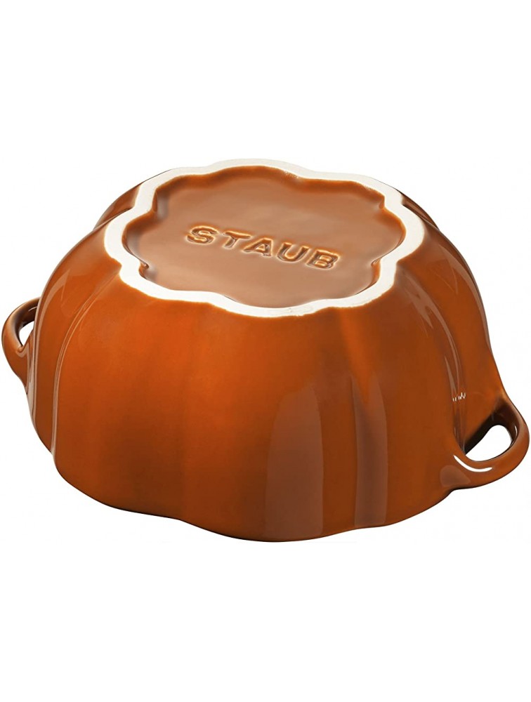 STAUB Ceramics Petite Pumpkin Cocotte 16-oz Burnt Orange - B9K1D4TYZ