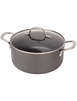 Swiss Diamond Hard Anodized Induction Compatible Stockpot Dutch Oven with Lid Dishwasher and Oven Safe 5 Quart Nonstick Pan - BG05CVEGO