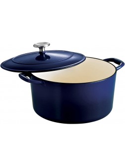 Tramontina Covered Round Dutch Oven Enameled Cast Iron 6.5-Quart Gradated Cobalt 80131 076DS - B4WMBY3G8