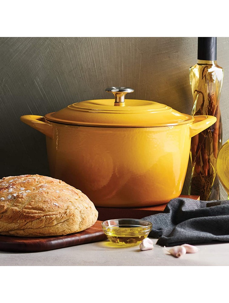 Tramontina Covered Tall Round Dutch Oven Enameled Cast Iron 7 Qt Sunrise 80131 361DS - BSDL3SRYE