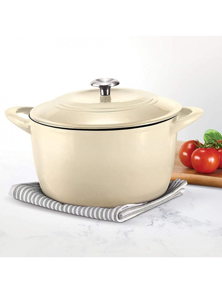 Tramontina Enameled Cast Iron 7-Qt. Covered Round Dutch Oven Latte - BWZD8H1V6