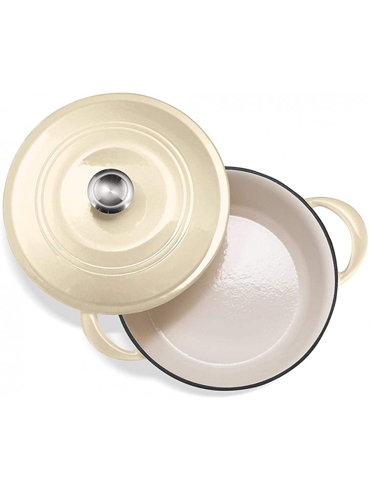 Tramontina Enameled Cast Iron 7-Qt. Covered Round Dutch Oven Latte - BWZD8H1V6