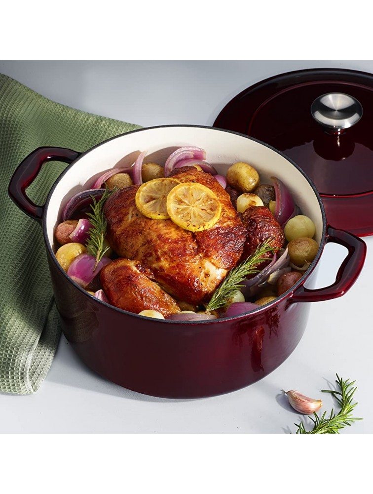 Tramontina Enameled Cast Iron Covered Dutch Oven 5.5-Quart Majolica Red 80131 037DS - B1J7EAXE9