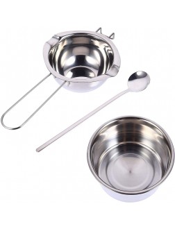 1 Set Chocolate Butter Melting Pot Set Stainless Steel Double Boiler Pot for Butter Chocolate Candy Butter Cheese Candle Making Warmer with Spoon 14CM - B1WHIOGQ7