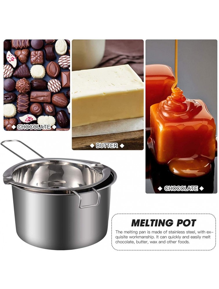 1 Set Melting Pot Stainless Steel Double Boiler Pot for Melting Chocolate Wax Candy Candle Making 400ml - B3PYVOEMS