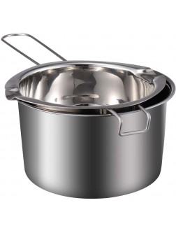 1 Set Melting Pot Stainless Steel Double Boiler Pot for Melting Chocolate Wax Candy Candle Making 400ml - B3PYVOEMS