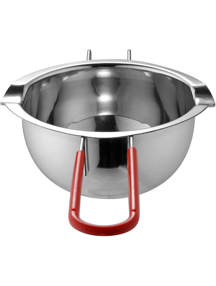 18 8 Stainless Steel Universal Melting Pot Double Boiler Insert Double Spouts Heat-Resistant Handle Flat Bottom Melted Butter Chocolate Cheese Caramel Homemade Mask =580ML Silver - BRBGMSC4S