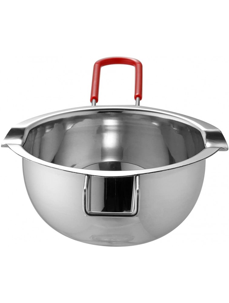 18 8 Stainless Steel Universal Melting Pot Double Boiler Insert Double Spouts Heat-Resistant Handle Flat Bottom Melted Butter Chocolate Cheese Caramel Homemade Mask =580ML Silver - BRBGMSC4S