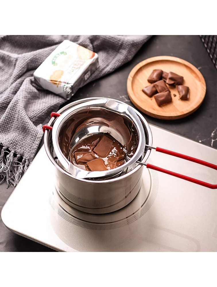 2 Pack Stainless Steel Double Boiler Pot Chocolate Melting Pot Soap Candle Candy Making Tool Kit Wax Melting Heat Proof Bowl for Melting Chocolate Butter Cheese Caramel Candy Candle Wax - BHQCHM9GS
