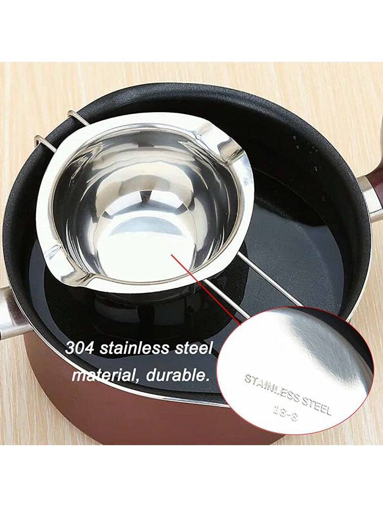 2 Pcs Stainless Steel Double Boiler Pot Set 304 Stainless Steel Chocolate Melting Pot for Melting Chocolate Cheese Candy Candle Making Butter Warmer 480ML - B2TZWTP48