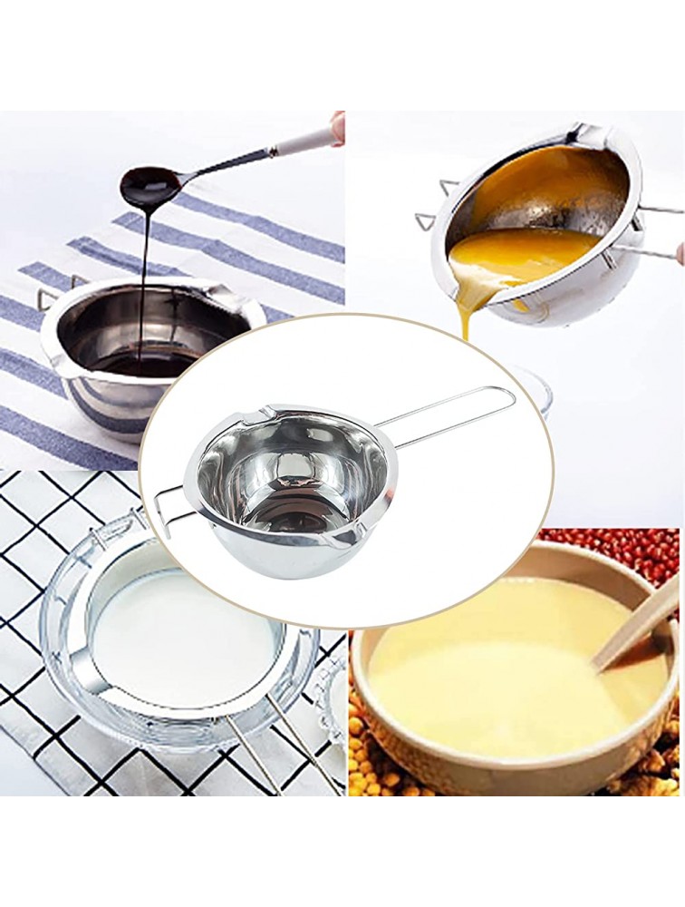 2 Pcs Stainless Steel Double Boiler Pot Set 304 Stainless Steel Chocolate Melting Pot for Melting Chocolate Cheese Candy Candle Making Butter Warmer 480ML - B2TZWTP48