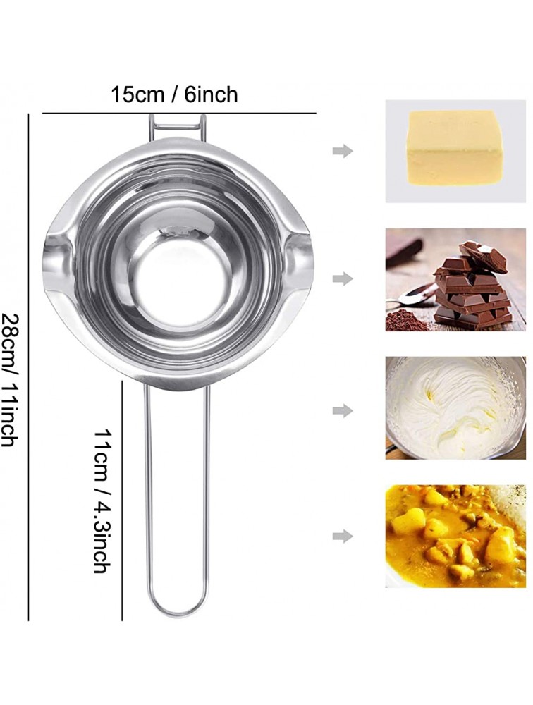 600ML 20OZ Melting Pot Stainless Steel Premium Quality Double Boiler Pot for Melting Chocolate Wax Candy and Candle Making - B564W7966