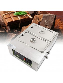 Electric Chocolate Melting Pot Machine Upthehill Commercial Electric Chocolate Heater Chocolate Melting Machine Double Cylinder Digital Control for Chocolate Cheese Soup Double Pans 1500W - BESJBU0N1