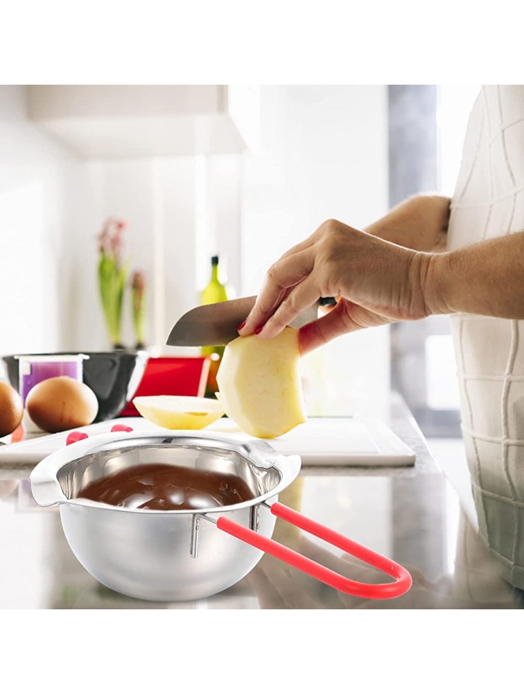 FRCOLOR Double Boiler Pot Stainless Steel Chocolate Melting Pot Pan with Heat Resistant Handle for Melting Chocolate Cheese Candy Candle Making - BDJ2XY9CX