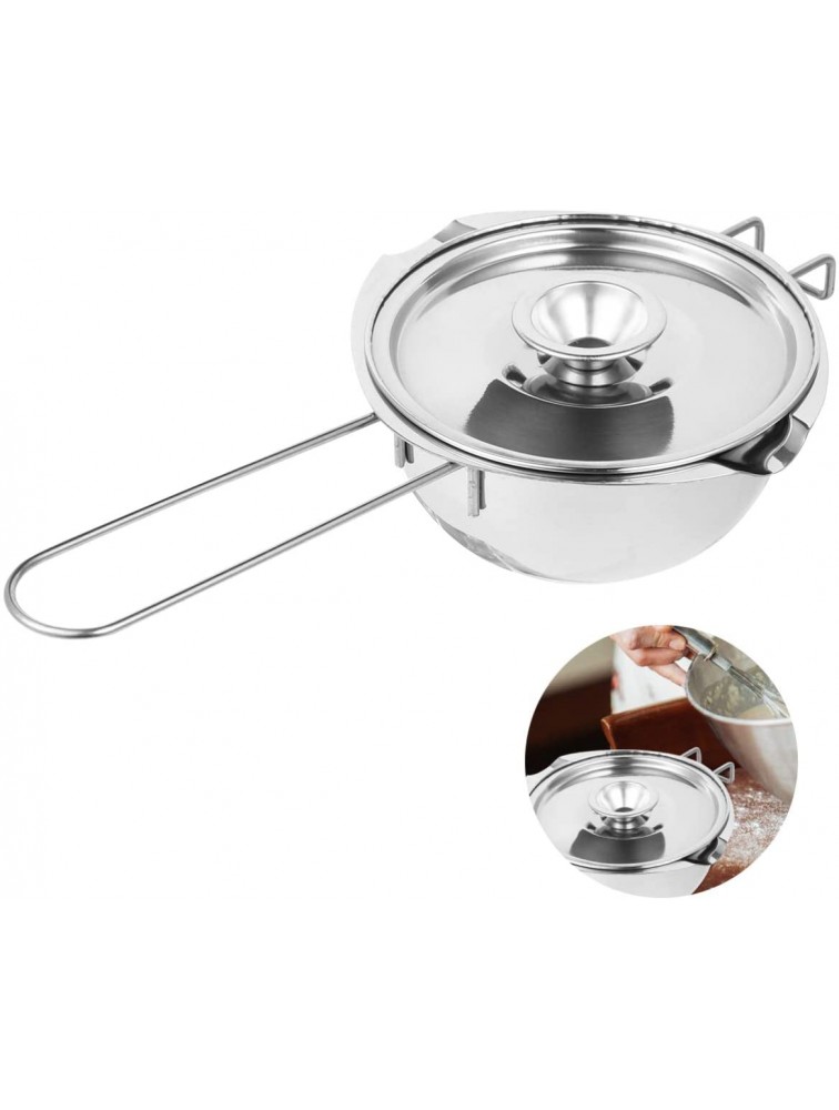 Hemoton Stainless Steel Double Melting Boiler Pot with Lid for Melting Chocolate Candy and Candle Making Baking Pot Melt Bowl - B9LP5NGB6