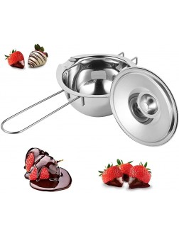 Hemoton Stainless Steel Double Melting Boiler Pot with Lid for Melting Chocolate Candy and Candle Making Baking Pot Melt Bowl - B9LP5NGB6