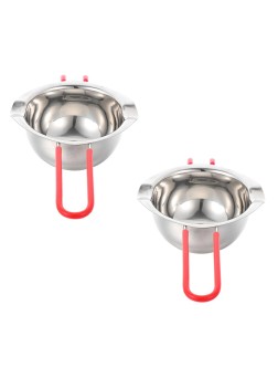 Luxshiny Melting Pot Stainless Steel Double Boiler Pot Butter Warmer Milk Boiling Pot with Heat Resistant Handle Saucepan Metal Baking Pan for Cheese Chocolate Caramel Candy Candle Making 2pcs - BMVHYW2AL