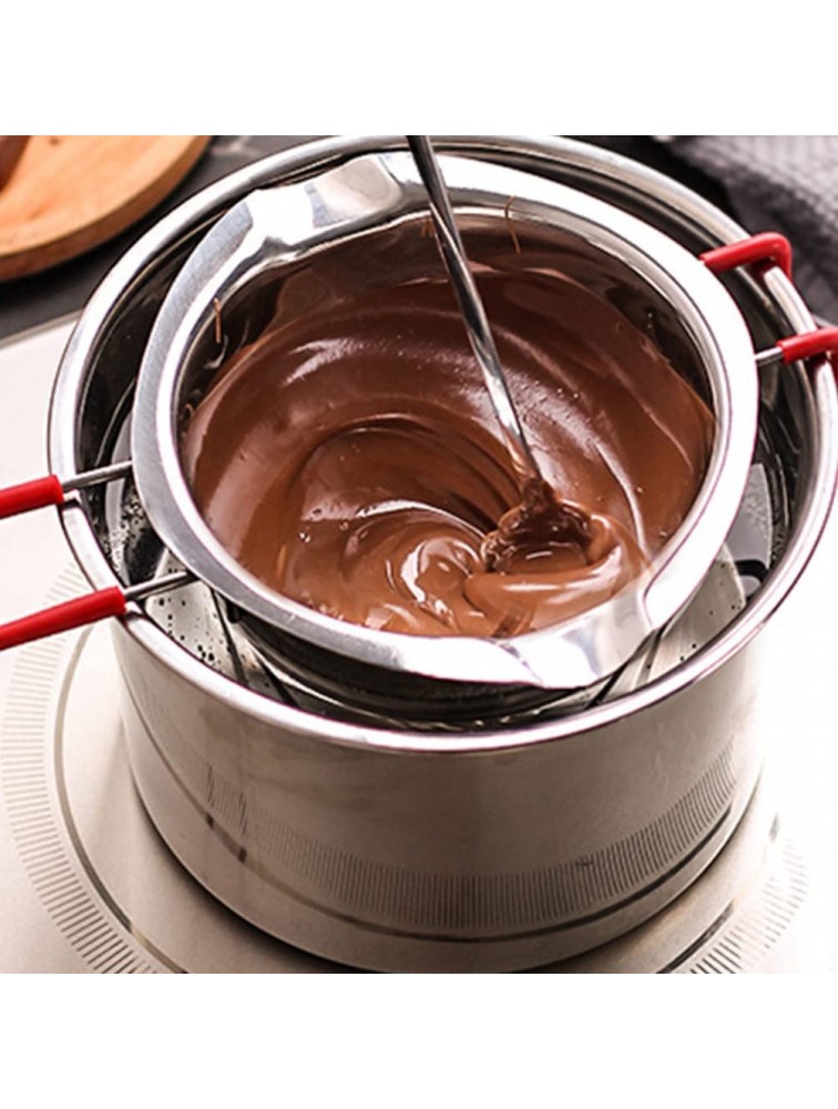 Luxshiny Stainless Steel Chocolate Melting Pot: 2Pcs Melting Bowls with Heat Resistant Handle for Melting Chocolate Candy and Candle Making - BDS4SY51U