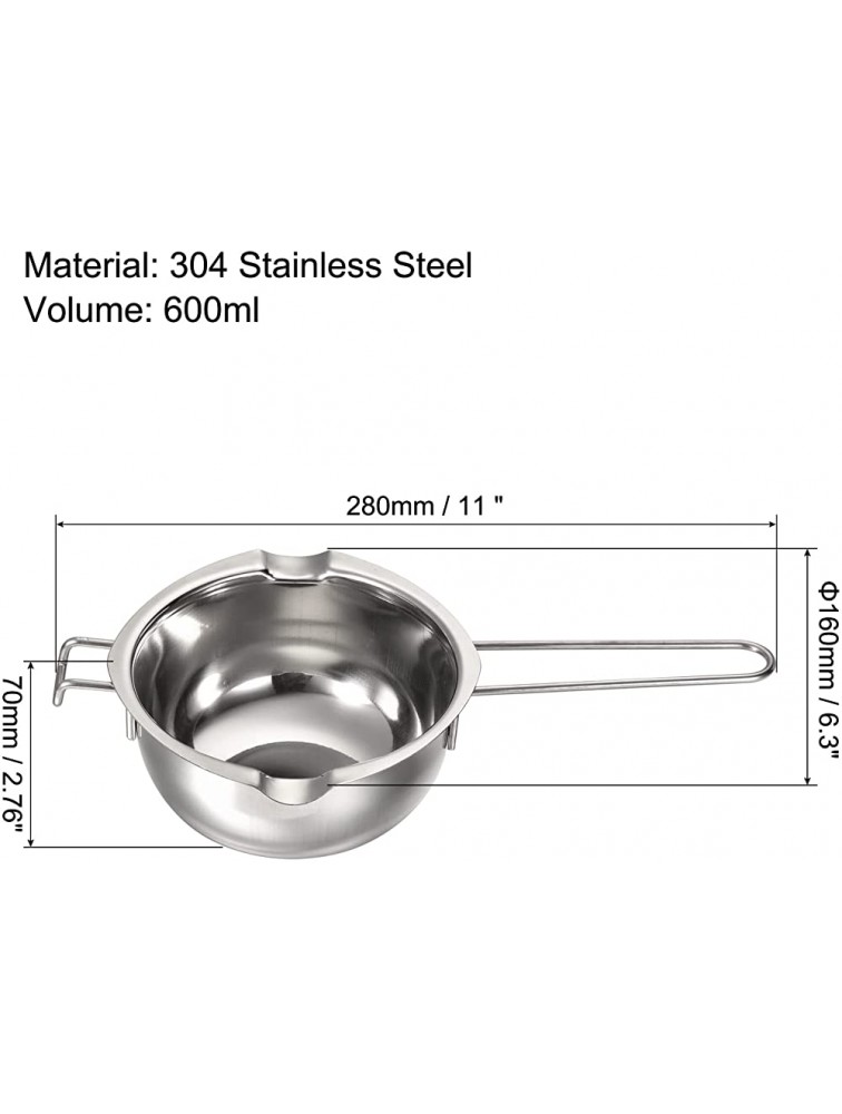 MECCANIXITY Double Boiler Pot 600ml 304 Stainless Steel for Candle Making - B0KZD67O1