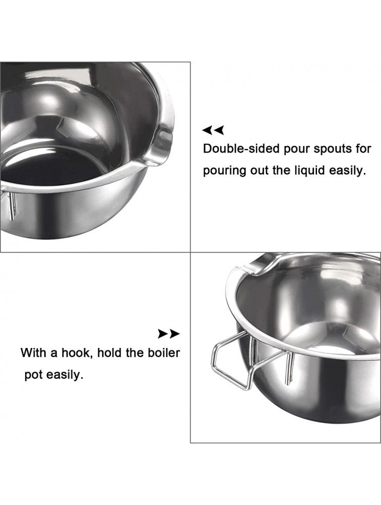 MECCANIXITY Double Boiler Pot 600ml 304 Stainless Steel with Black Heat Resistant Handle for Candle Making - BT9AY37LB
