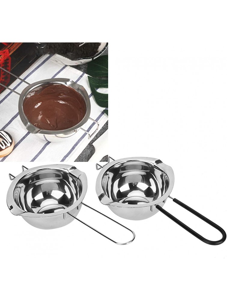 Melting Pan 2PCS Melting Pot Durable 400ml Cookware Tool for Home Butter Chocolate Cheese Kitchen SuppliesSilver+Black - BILSO9GFG