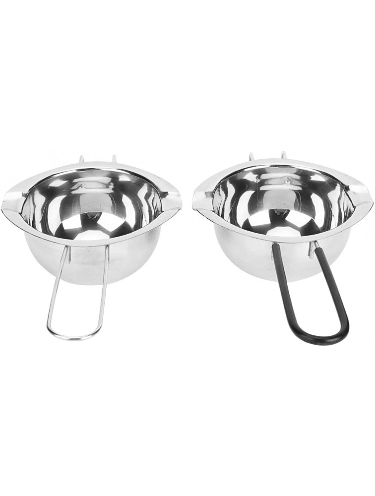 Melting Pan 2PCS Melting Pot Durable 400ml Cookware Tool for Home Butter Chocolate Cheese Kitchen SuppliesSilver+Black - BILSO9GFG