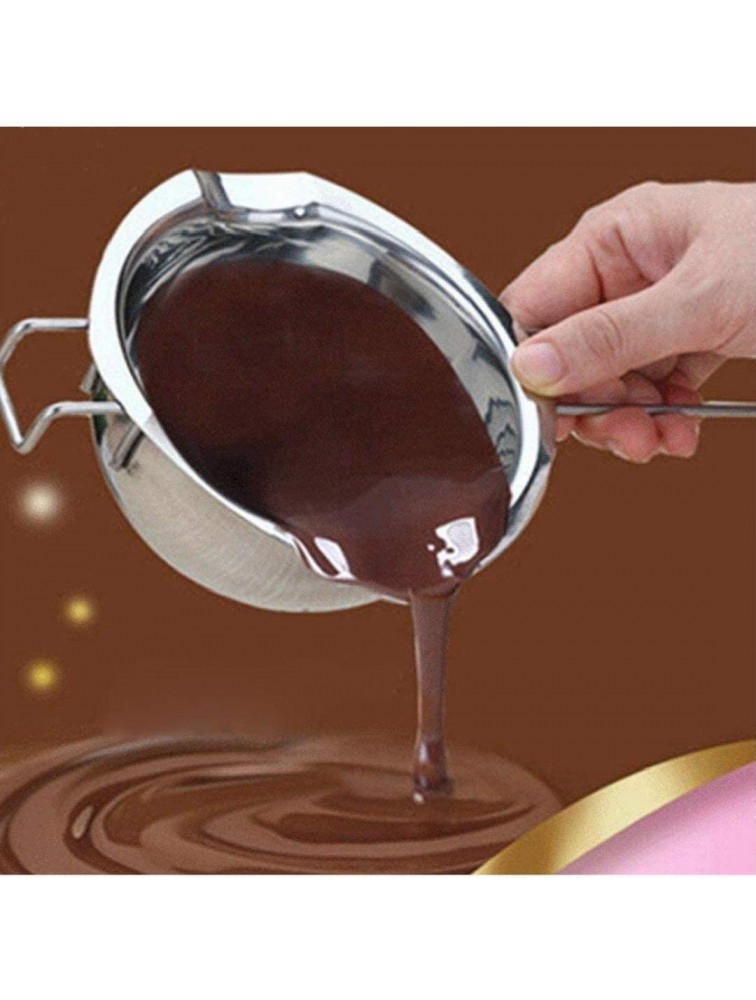 Melting Pot Stainless Steel Double Boiler 600ML Double Spouts with Heat Resistant Handle Silver for Wax Candle Butter Chocolate Cheese - BWXOOC060