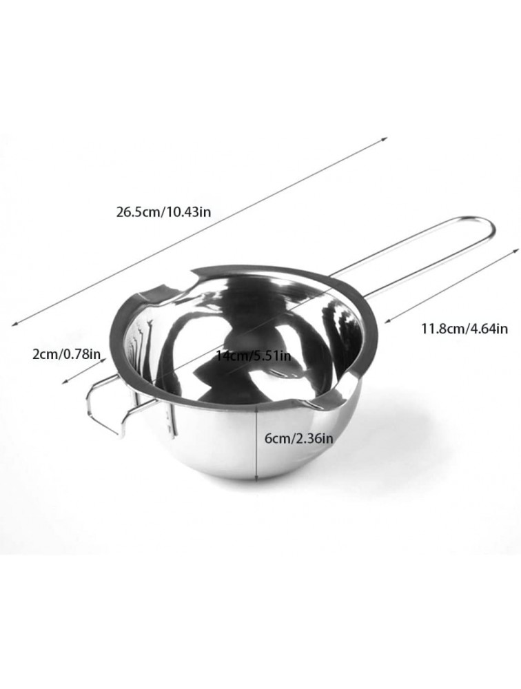 Melting Pot Stainless Steel Double Boiler 600ml Double Spouts with Heat Resistant Handle Silver Melting Chocolate Candle Chocolate Melting Pot for Wax Candle Butter Chocolate Cheese - BSSQ3QBD9