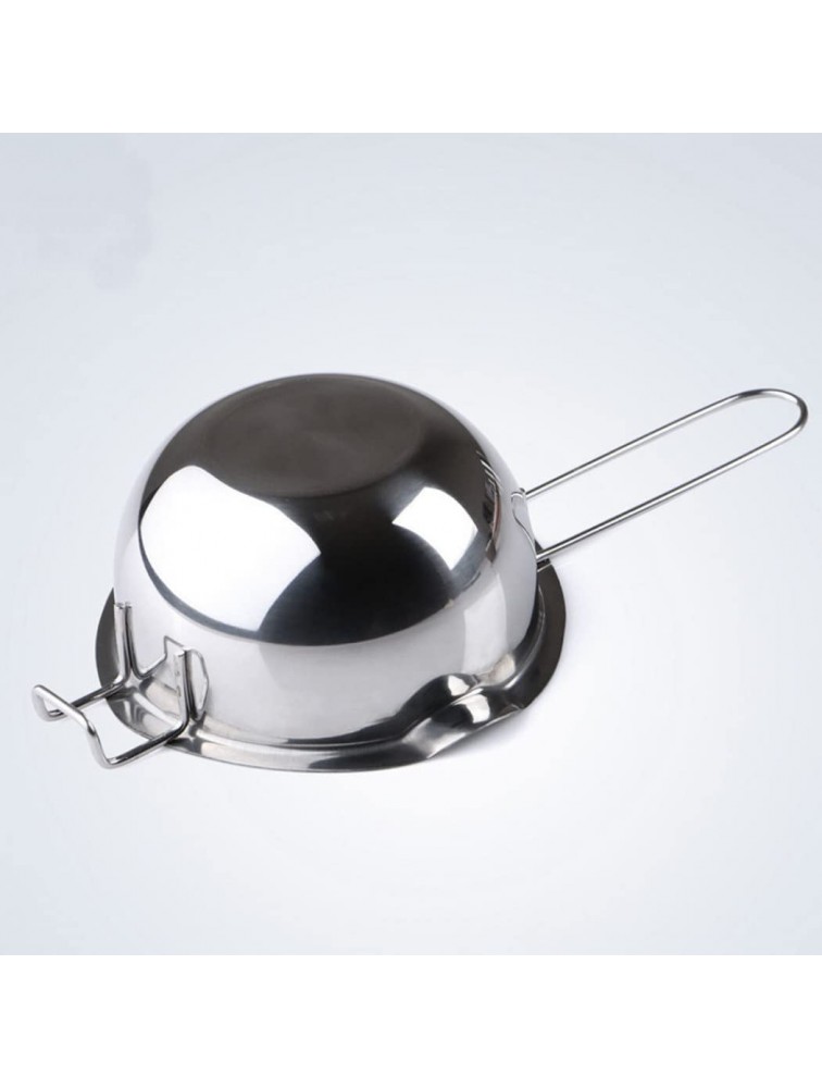 Melting Pot Stainless Steel Double Boiler 600ML Double Spouts with Heat Resistant Handle Silver for Wax Candle Butter Chocolate Cheese Double Boilers - BGTKQ3K8E