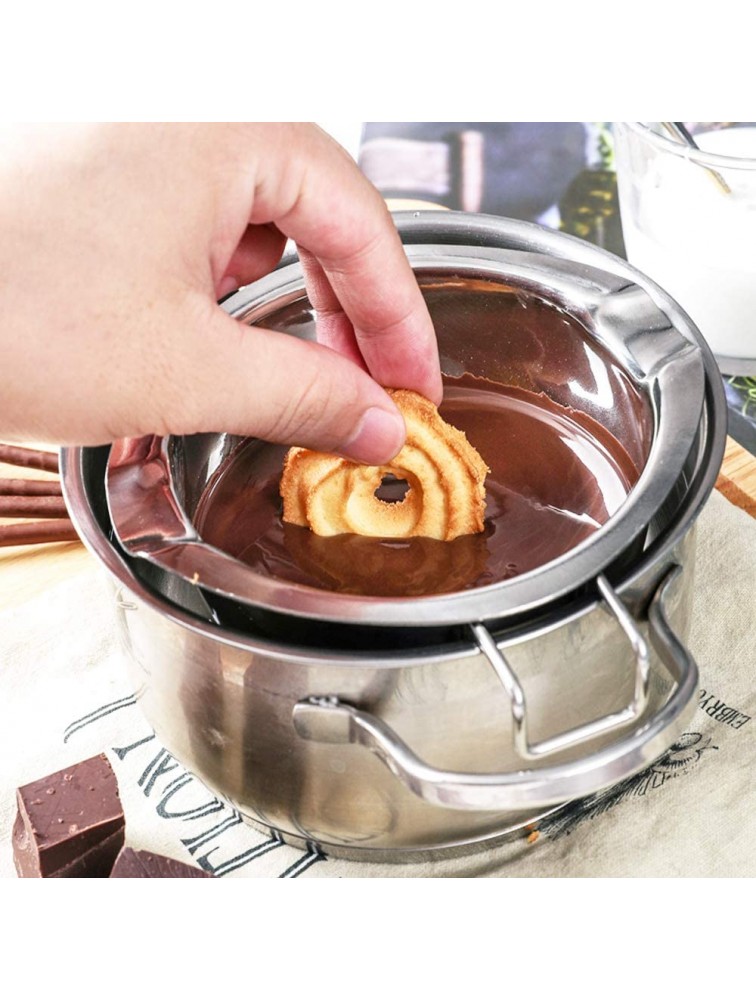Stainless Steel Double Boiler Pot Chocolate Melting Pot for Melting Chocolate Butter Cheese Candle and Wax Making Kit Double Spouts with Capacity of 400ml - BPAPX6JCB
