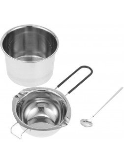 Stainless Steel Double Boiler Pot with Heat Resistant Handle 400ml Chocolate Melting Pot Butter Warmer Candy Cheese Saucepan Soap Wax Pouring Pot Baking Candle Making - BPAA4Q9BY