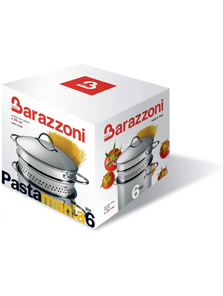 Barazzoni Steel 18 10 Spaghetti Pot with Basket 6 L - BGTG89S4O