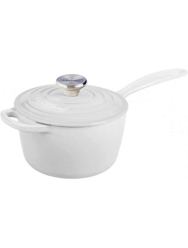 Le Creuset 2.25 Qt. Signature Braiser w Engraved Personalized Stainless Steel Knob White - BY7KJ3OZA