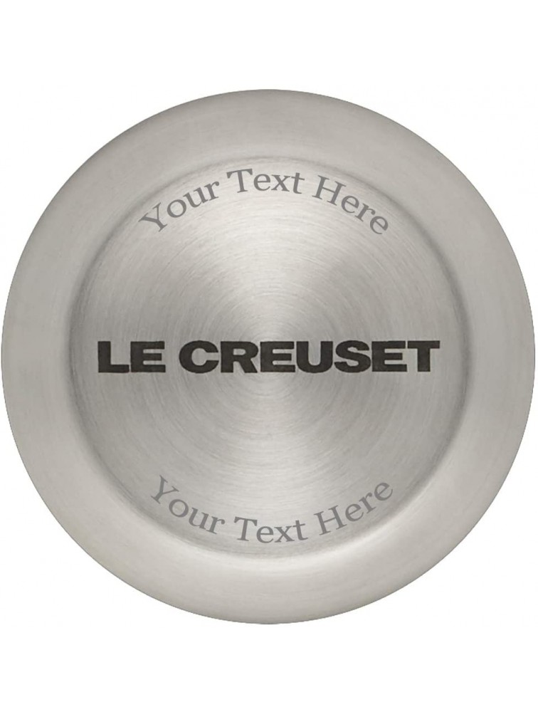 Le Creuset 3 3 4 Qt. Signature Braiser w Engraved Personalized Stainless Steel Knob Flame - BRT0HI1UV
