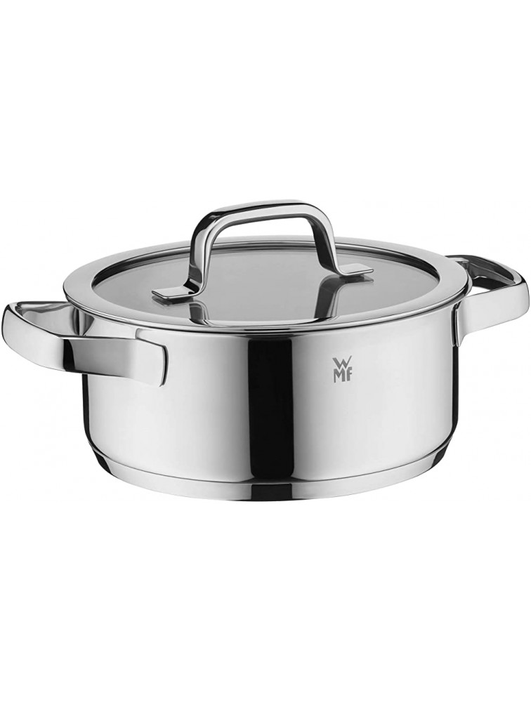 WMF Compact Cuisine Saucepan High 20 cm Glass Lid Stewing Pot 3.3 L Cromargan Polished Stainless Steel Inner Scale Stackable Saucepan Induction Uncoated - B3EXTAZ0E
