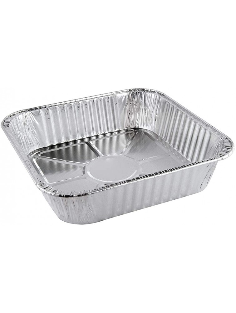 100 count 8 Square Disposable Aluminum Cake Pans Foil Pans perfect for baking cakes roasting homemade breads | 8 x 8 x 2 in with Flat Lids - BA2KY8PD8