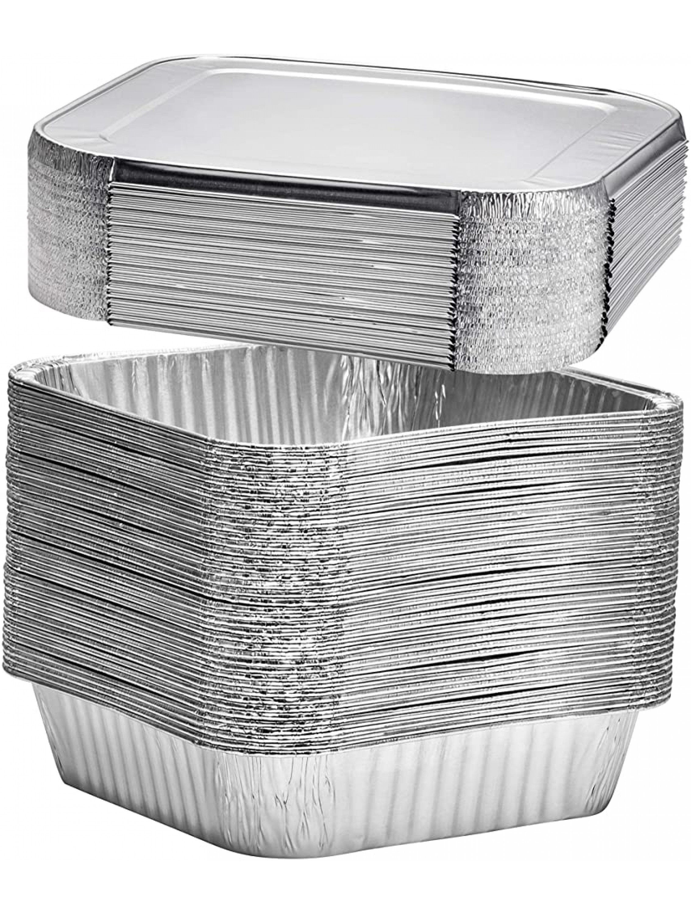 8 Square Disposable Aluminum Cake Pans Foil Pans perfect for baking cakes roasting homemade breads | 8 x 8 x 2 in with Flat Lids 20 count - BF0J61CI4