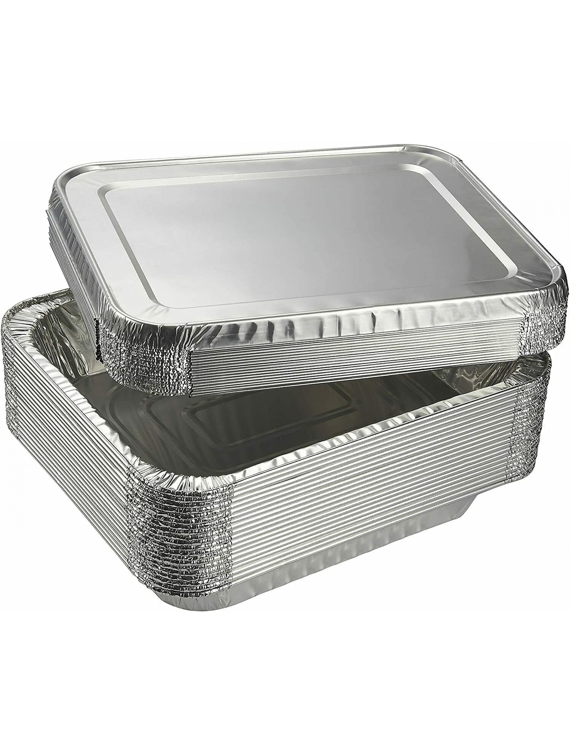 Half Size Aluminum Disposable With Aluminum Lids 9x13 Chafing Pans Perfect Cookware for Cakes Bread & other Food: 5PK - BLN83I8MK