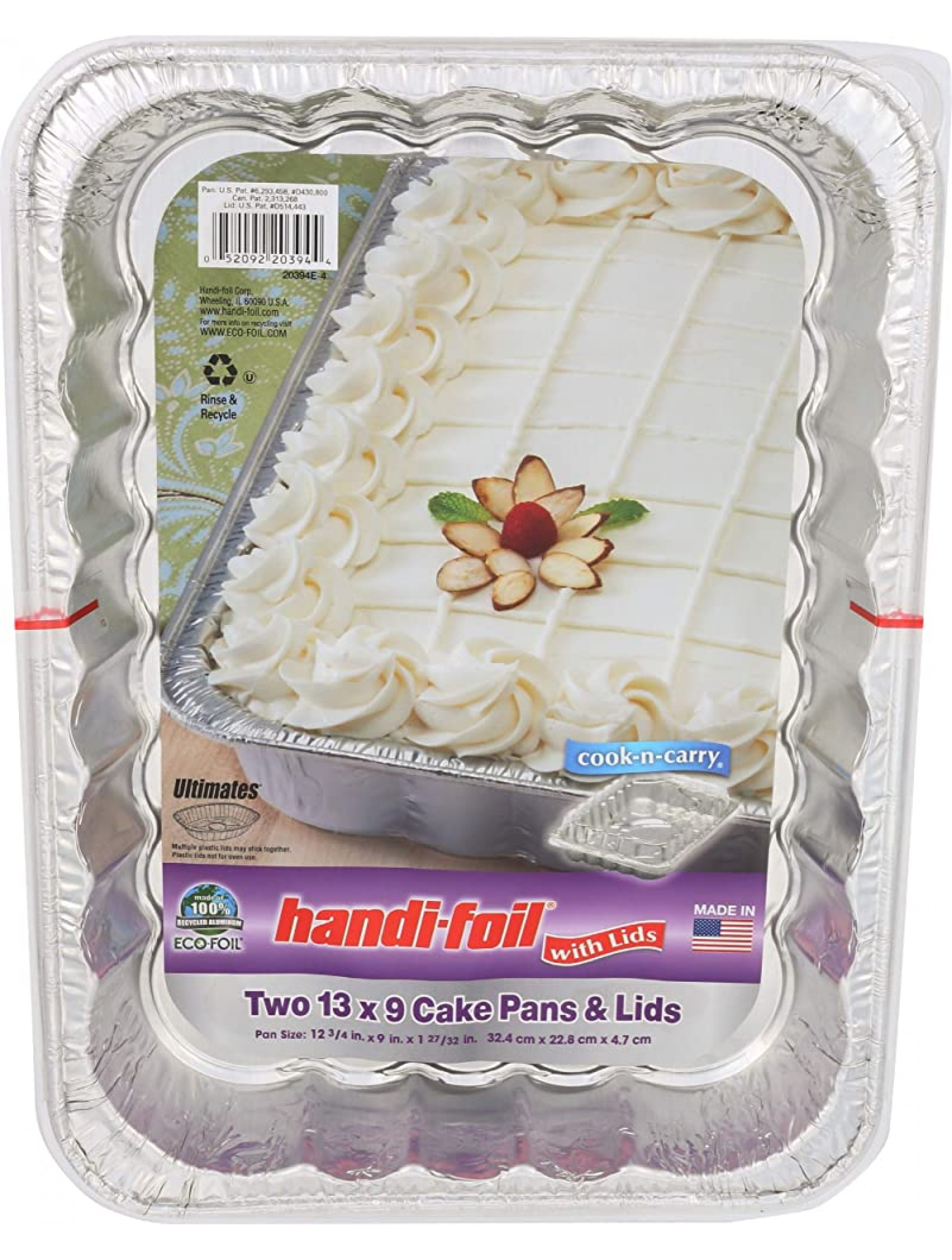 Handi-Foil Cook-N-Carry Utility Pan With Lid 2 Ct - BKS1VD08T