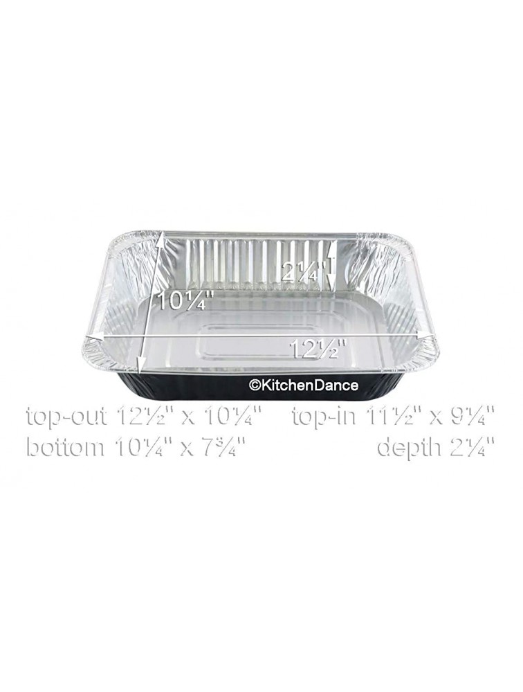 KitchenDance Disposable Colored Aluminum Half Size Steam Table Pans- Color Options 10 Count Pack Black - B8CYZXVRW