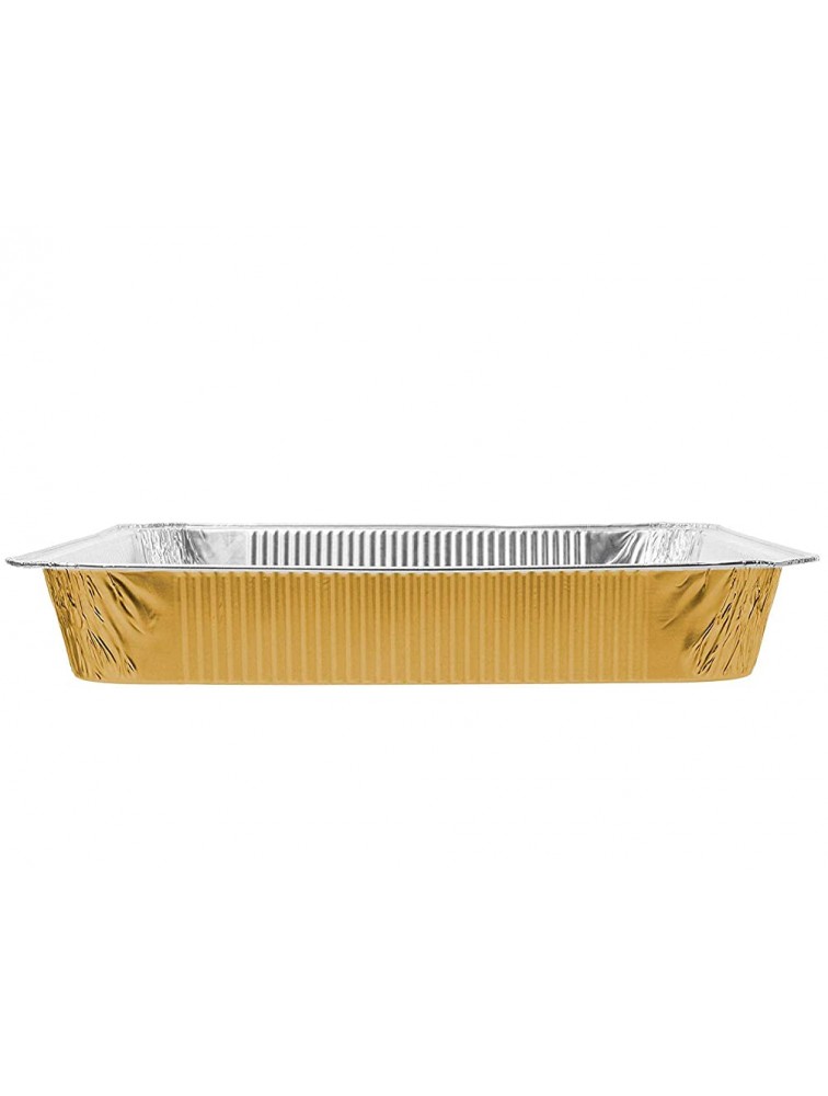 Tiger Chef Half Size Gold Disposable Aluminum Foil Steam Table Baking Pans 12.75in x 10.38in x 2.5in Deep disposable Chafing Pans 5-Pack - BD6GQXGCW