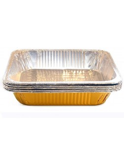 Tiger Chef Half Size Gold Disposable Aluminum Foil Steam Table Baking Pans 12.75in x 10.38in x 2.5in Deep disposable Chafing Pans 5-Pack - BD6GQXGCW
