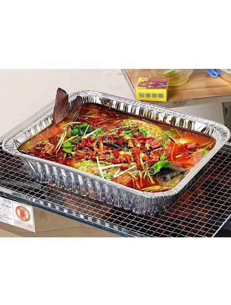 YYFANGYF Disposable Cookware Heavy Duty Disposable Aluminum Oblong Foil Pans 100% Recyclable Tin Food Storage Tray for Bakeries Cafes Restaurants Color : Silver-50pcs Size : 37x27x7.4cm - B8UEGCKBF