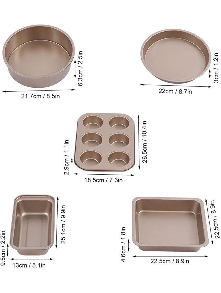 Bakeware Set Easy To Demold Carbon Steel Good Thermal Conductivity Space Saving Safe Bakeware Kit Professional for Baker for Kitchen for Homegold - B1OBBDS9K
