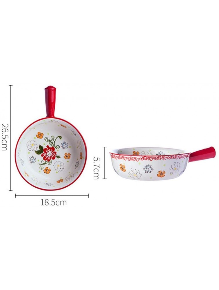 Baking Dish 2 Piece Microwave Oven Household Ethnic Style Baked Rice Baking Baking Pizza Rice Plate Au Gratin Pans Color : Pink Size : 26.5x18.5x5.7cm - BTOUMRB3X