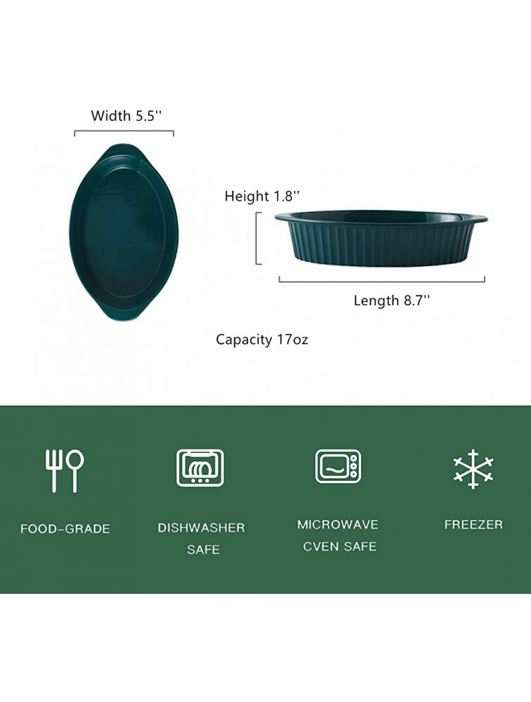 Swuut Au Gratin Pan,Small Casserole Dishes for Baking-Set of 3,Oven Safe Au Gratin Dish with Handle Green - BRMSX48JD