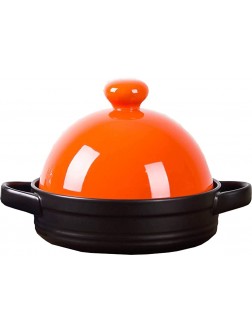 Chinese pottery -Cooker Pot 1500ml Tagine Cooking Pot|non-stick pan|Cooking Pot with Lid Home Kitchen Suitable for Most Open Flame Cookware Color : Orange - B096S7OSP