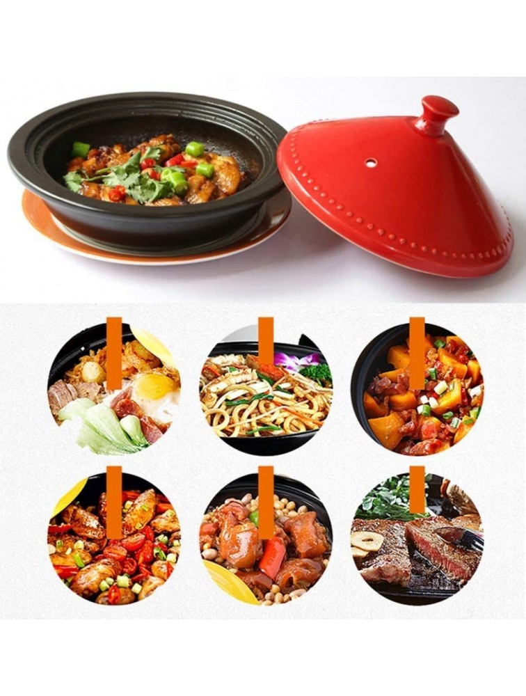 Chinese pottery -Cooker Pot 17cm Ceramic Casserole|High Temperature Resistance Braised Rice Pot|Household Steamer Stew Pot for Most Open Flame Cookware - BQO59R1W3