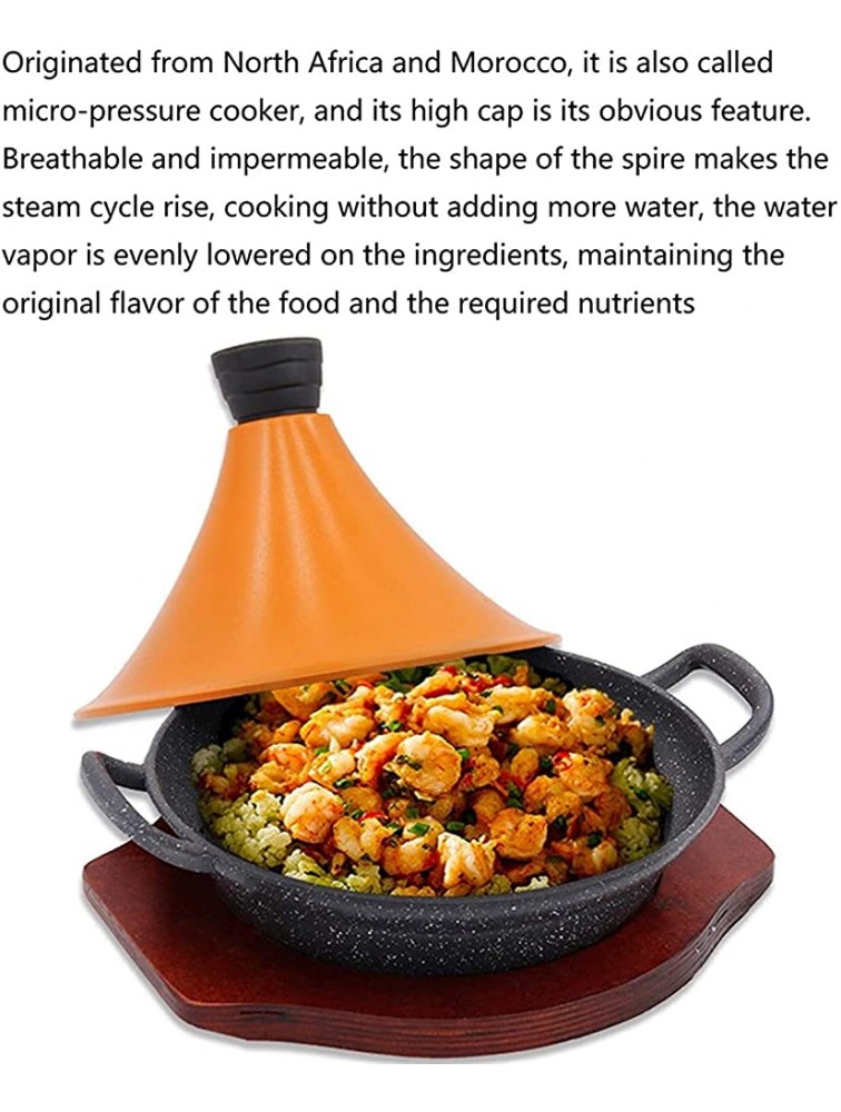 Chinese pottery -Cooker Pot 20 cm Cast Iron Tagine|Slow Cooker with Enamel Lid Pot for Cooking Healthy Food|Smoke-free Non-Stick Cookware Saucepan - B53RHJ69M